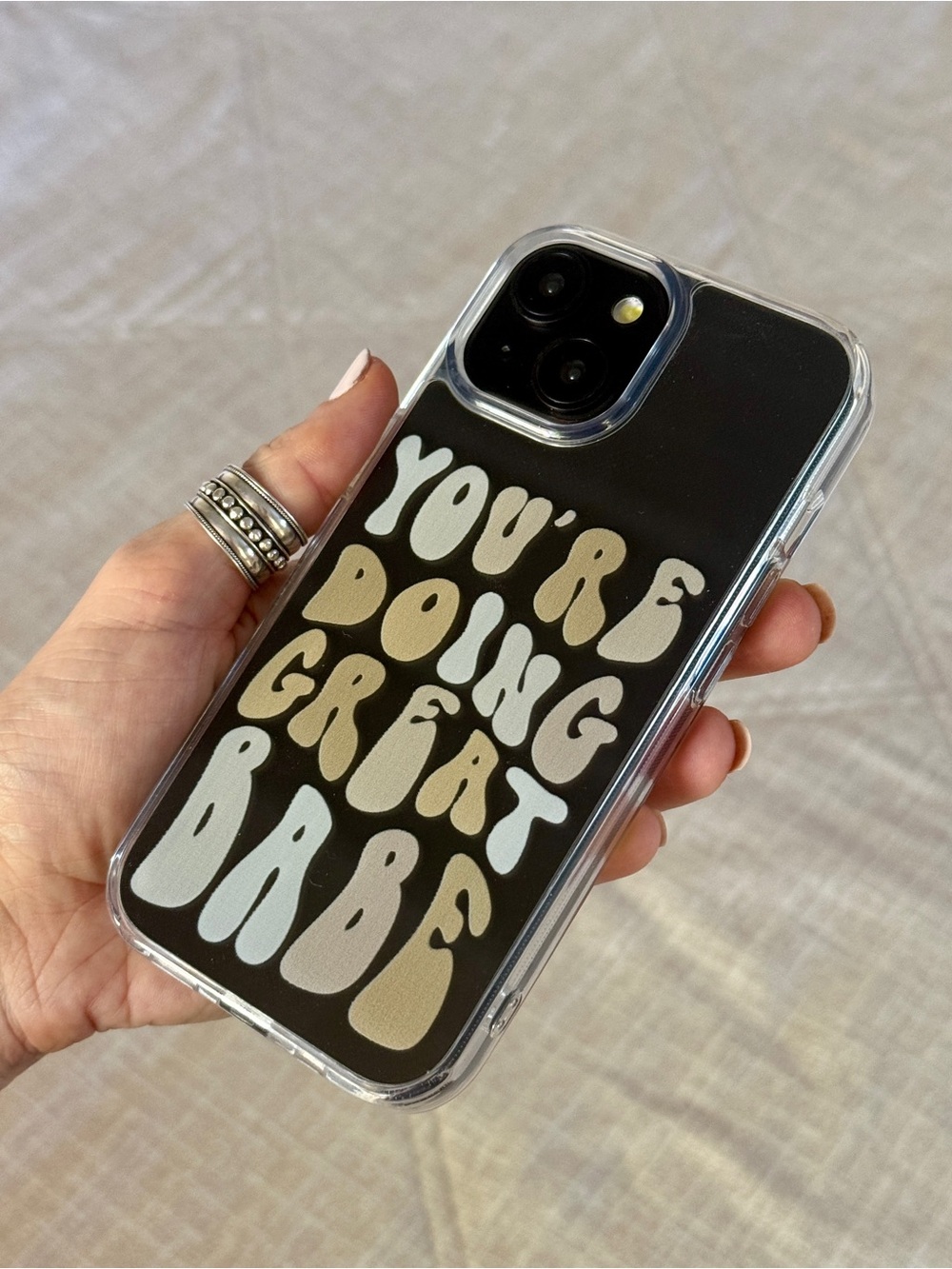 "You're Doing Great Babe" Clear Phone Case For iPhone 15